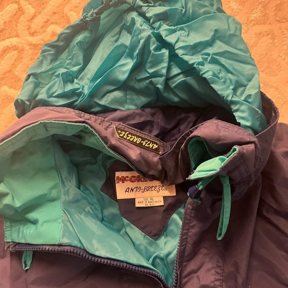 Vintage McGregor anti breeze Navy and Teal Windbreaker 90s y2k